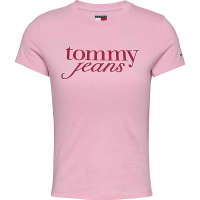 тениска,дамски,тениски,tommy,jeans,essential,logo,short,sleeve,t,shirt,pink,sugar,(pink)