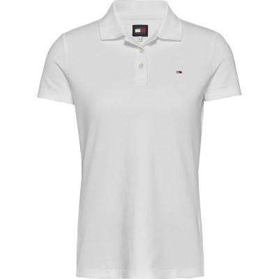 дънки,дамски,блузи,с,яка,tommy,jeans,essential,short,sleeve,polo,ecru,(white)
