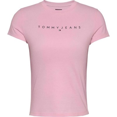 тениска,дамски,тениски,tommy,jeans,linear,short,sleeve,t,shirt,pink,(pink,sugar)