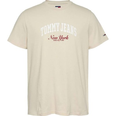тениска,мъжки,тениски,tommy,jeans,varsity,pop,short,sleeve,t,shirt,beige,(newsprint)