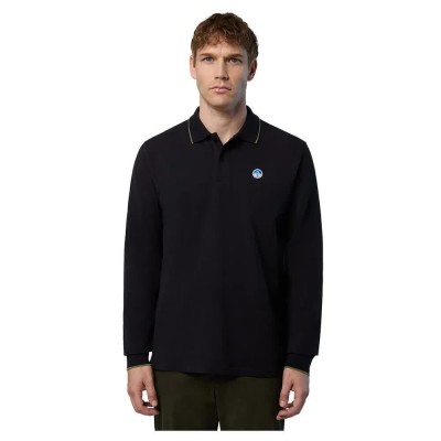 мъжки,блузи,с,яка,north,sails,basic,long,sleeve,polo,black,(black)