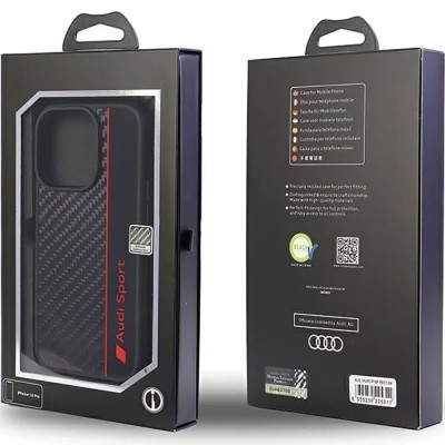 други,аксесоари,audi,carbon,fiber,stripe,iphone,14,pro,6.1,austpupcip14pr8d1bk,phone,case,clear,(black)