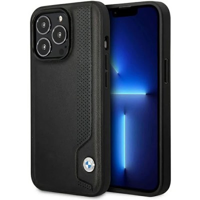 други,аксесоари,bmw,bmhcp14l22rbdk,iphone,14,pro,6.1,leather,dots,phone,case,clear,(black,blue)