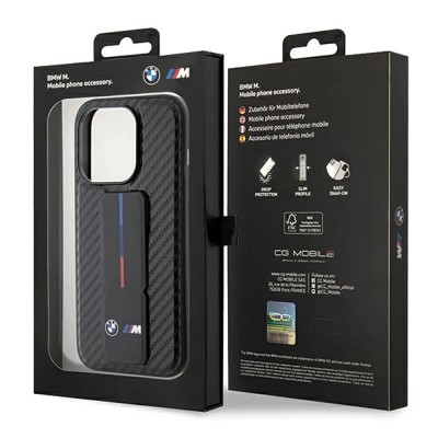 други,аксесоари,bmw,bmhcp15lgspcck,iphone,15,pro,6.1,grip,stand,smooth&carbon,phone,case,clear,(black)