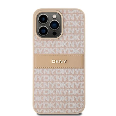 други,аксесоари,dkny,dkhcp15xprthslp,iphone,15,pro,max,6.7,leather,mono,stripe,phone,case,golden,(pink)