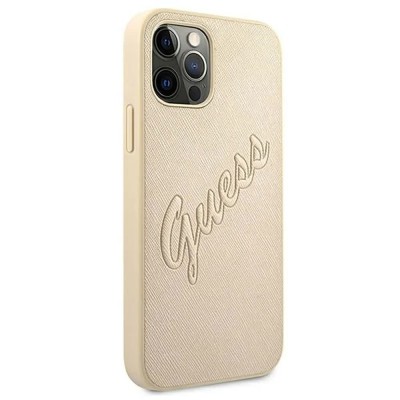 други,аксесоари,guess,guhcp12lrsavslg,iphone,12,pro,max,6.7,saffiano,phone,case,golden,(gold)
