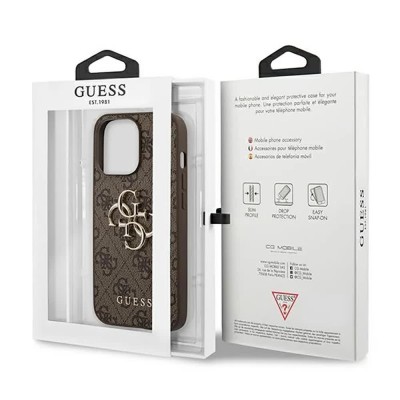 други,аксесоари,guess,guhcp13l4gmgbr,iphone,13,pro13,6.1,4g,big,phone,case,clear,(brown)