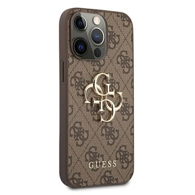 други,аксесоари,guess,guhcp13x4gmgbr,iphone,13,pro,max,6.7,4g,big,phone,case,golden,(brown)