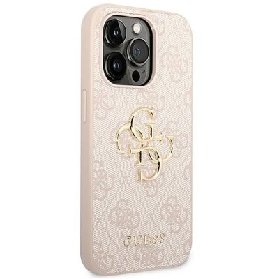 други,аксесоари,guess,guhcp14l4gmgpi,iphone,14,pro,6.1,4g,big,phone,case,golden,(pink)