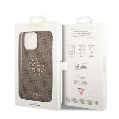 други,аксесоари,guess,guhcp15x4gmgbr,iphone,15,pro,max,6.7,4g,big,phone,case,clear,(brown)
