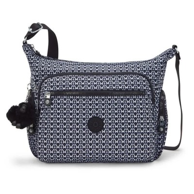 чанта,всички,чанти,kipling,gabbie,12l,bag,signature,print,(black)