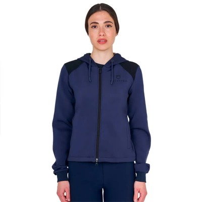 сако,дамски,блузи,equestro,scuba,cropped,full,zip,sweatshirt,blue,(navy,blazer)