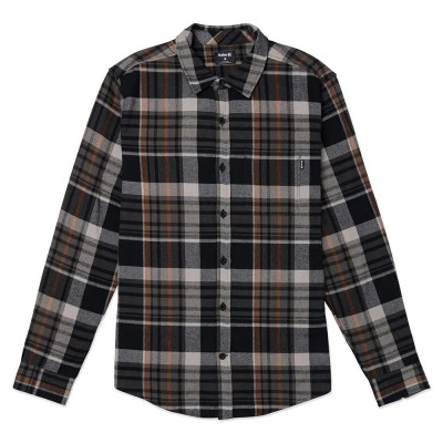риза,с,дълъг,ръкав,мъжки,ризи,hurley,portland,organic,long,sleeve,shirt,cargo,(black,grey)