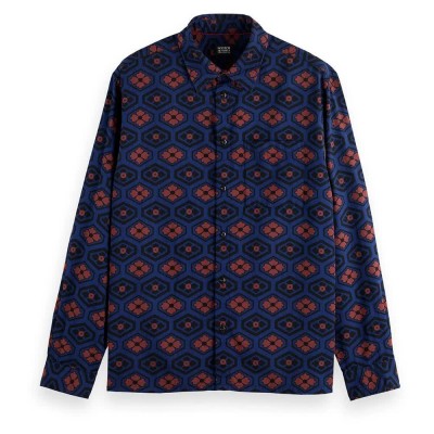 риза,с,дълъг,ръкав,мъжки,ризи,scotch,&,soda,178410,long,sleeve,shirt,night,bookcover,ditsy,(multicolor)