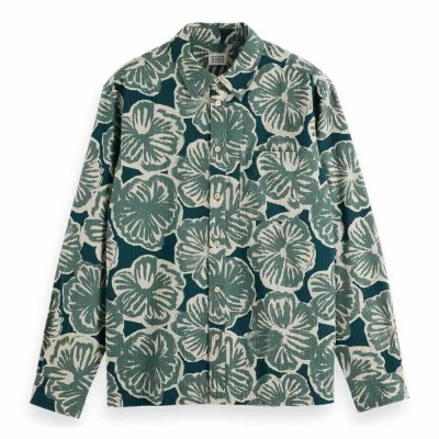риза,с,дълъг,ръкав,мъжки,ризи,scotch,&,soda,178724,long,sleeve,shirt,green,(black,flower,aop)