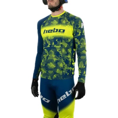 блуза,с,дълъг,ръкав,мъжки,тениски,дамски,тениски,hebo,race,pro,long,sleeve,jersey,blue,(yellow)