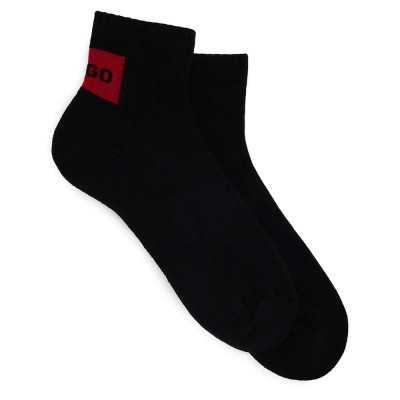 чорапи,мъжки,чорапи,hugo,rib,label,10260235,socks,2,pairs,black,(black)
