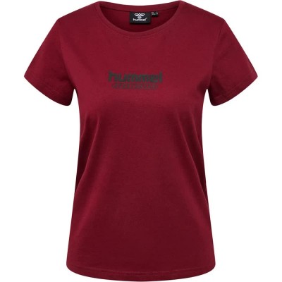 тениска,дамски,тениски,hummel,booster,short,sleeve,t,shirt,cabernet,(red)