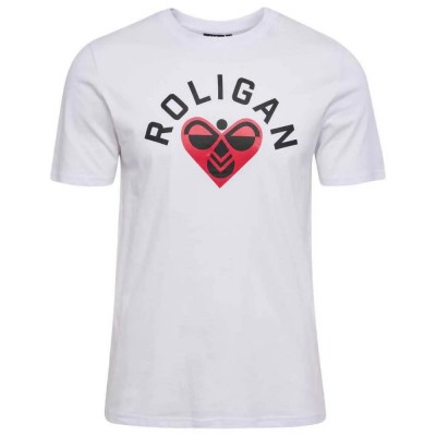тениска,мъжки,тениски,hummel,roligan,cotton,short,sleeve,t,shirt,white