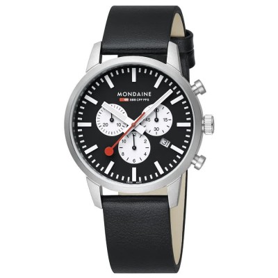 часовник,часовници,mondaine,sbb,chro,watch,black