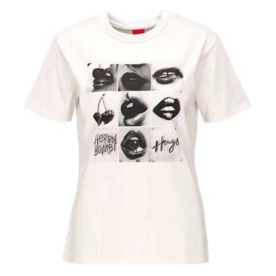тениска,дамски,тениски,hugo,damacia,2,short,sleeve,t,shirt,white