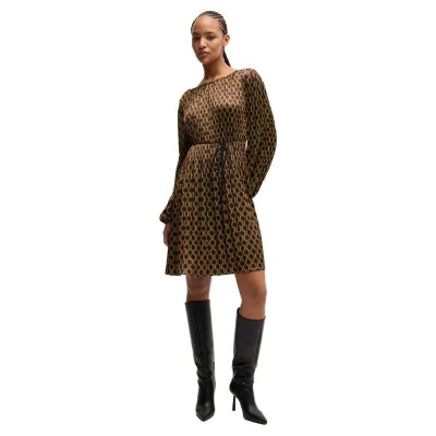 рокля,дамски,поли,и,рокли,hugo,kavori,1,long,sleeve,short,dress,brown