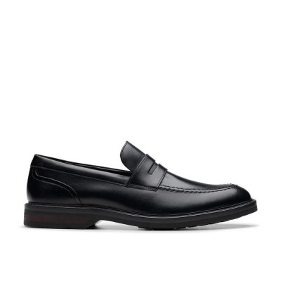 обувки,мъжки,обувки,clarks,shoes,aldwin,step,loafers,black,leather,(black)