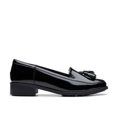 обувки,дамски,обувки,clarks,shoes,havisham,edge,loafers,black,patent,(black)