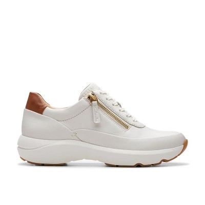 обувки,дамски,маратонки,clarks,shoes,tivoli,zip,trainers,white
