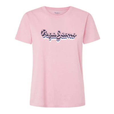 тениска,дамски,тениски,pepe,jeans,enara,short,sleeve,t,shirt,pink,(college,pink)