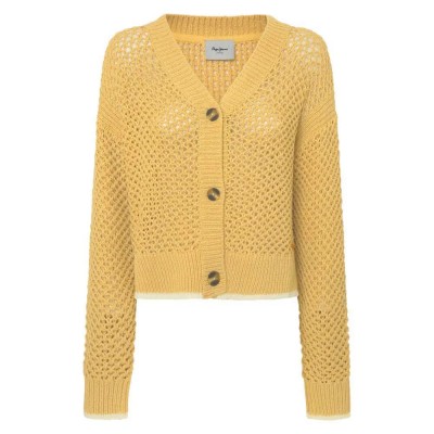 жилетка,дамски,пуловери,дамски,плетени,дрехи,pepe,jeans,isabella,cardigan,yellow