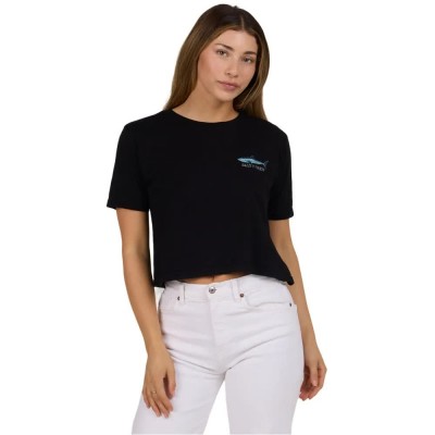 тениска,дамски,тениски,salty,crew,brother,bruce,crop,short,sleeve,t,shirt,black,(black)