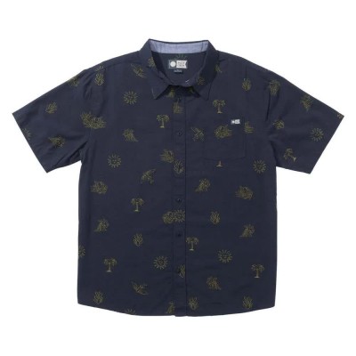 риза,с,къс,ръкав,мъжки,ризи,salty,crew,good,vibes,woven,short,sleeve,shirt,blue,(navy)