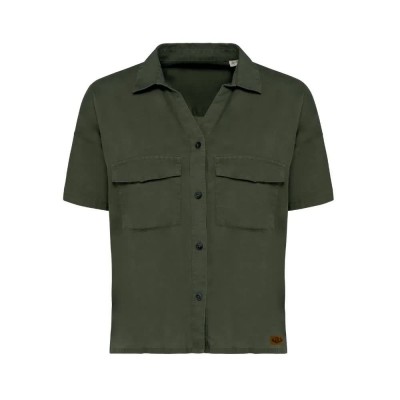 риза,с,къс,ръкав,дамски,блузи,дамски,ризи,pasion,morena,lyocell,short,sleeve,shirt,green,(khaki)