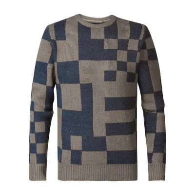блуза,мъжки,пуловери,petrol,industries,m,3040,kwr235,sweater,brown