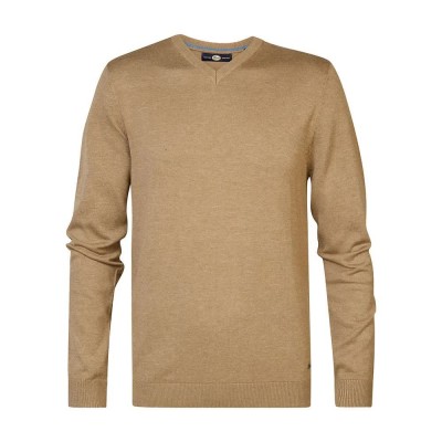 блуза,мъжки,пуловери,petrol,industries,m,3040,kwv200,v,neck,sweater,oak,(brown)