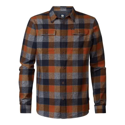риза,с,дълъг,ръкав,мъжки,ризи,petrol,industries,m,3040,sil417,long,sleeve,shirt,brown,(dark,caramel)