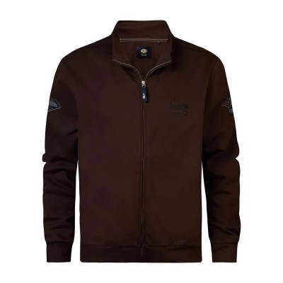 блуза,мъжки,пуловери,petrol,industries,m,3040,swc3760,half,zip,sweatshirt,brown