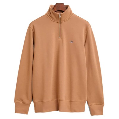 блуза,мъжки,пуловери,gant,2008005,reg,shield,half,zip,sweatshirt,brown,(warm,khaki)