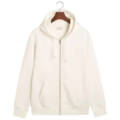 блуза,мъжки,пуловери,gant,2015086,full,zip,sweatshirt,white,(eggshell)