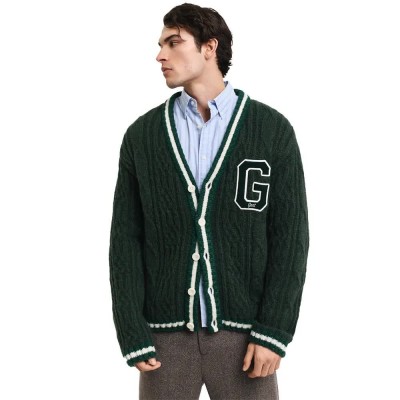 жилетка,мъжки,пуловери,gant,8040204,cardigan,tartan,green,(green)