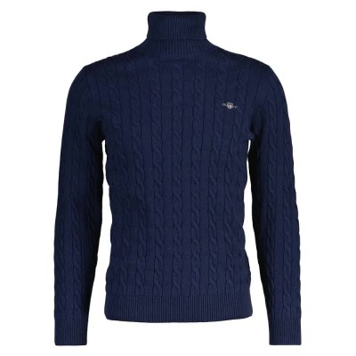 блуза,мъжки,пуловери,gant,8050607,cable,sweater,dark,jeansblue,melange