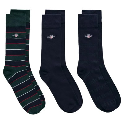 чорапи,мъжки,чорапи,gant,9960316,socks,3,pairs,tartan,green,(blue)