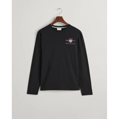 тениска,мъжки,тениски,gant,reg,medium,archive,shield,long,sleeve,t,shirt,black,(black)