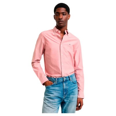 риза,с,дълъг,ръкав,мъжки,ризи,gant,slim,oxford,long,sleeve,shirt,pink,(iron,red)