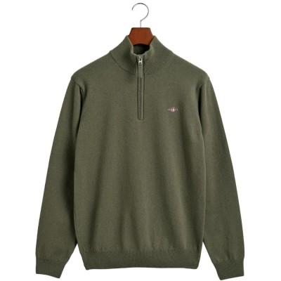 блуза,мъжки,пуловери,дамски,пуловери,gant,superfine,lambswool,half,zip,sweater,green,(juniper,green)