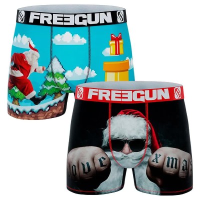 боксерки,мъжко,бельо,freegun,gamer,thug,christmas,boxers,2,units,blue,black,(multicolored)