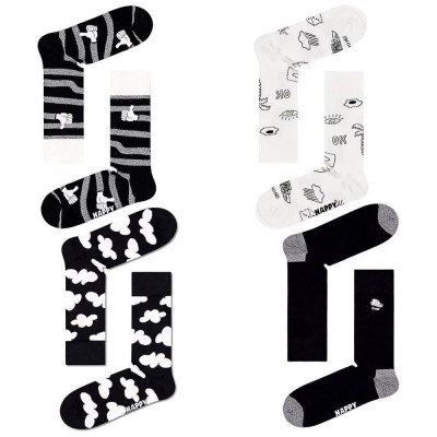 чорапи,мъжки,чорапи,happy,socks,hs1988,socks,4,pairs,black,white,(white,black)