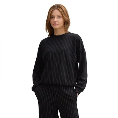 блуза,дамски,блузи,tom,tailor,1044133,pinstripe,sweatshirt,black