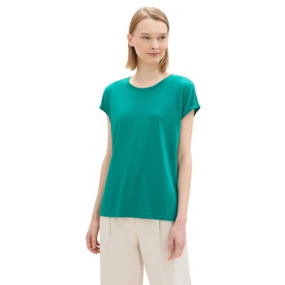 тениска,дамски,тениски,tom,tailor,fluent,basic,short,sleeve,t,shirt,jade,green,(green)